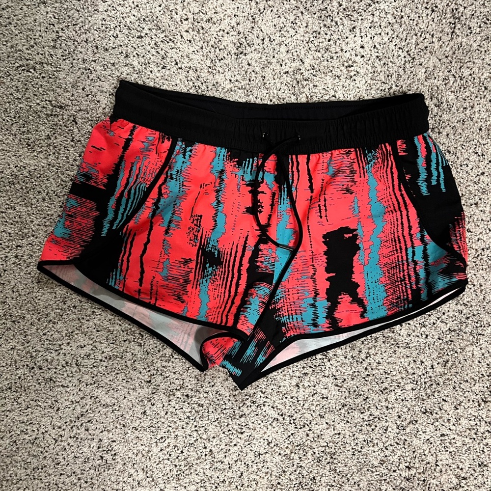 Fabletics Neon Pink and Blue Athletic Shorts
